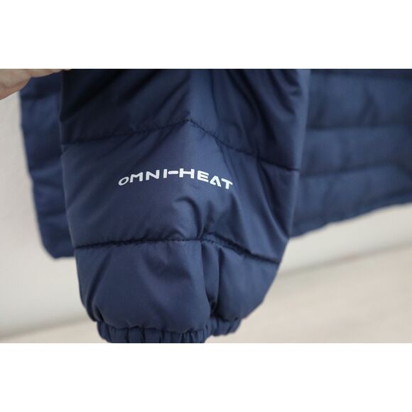 Columbia WO1111-467 Mens Sz M Navy Blue Powder Lite Omni-Heat Puffer Jacket - Picture 7 of 15